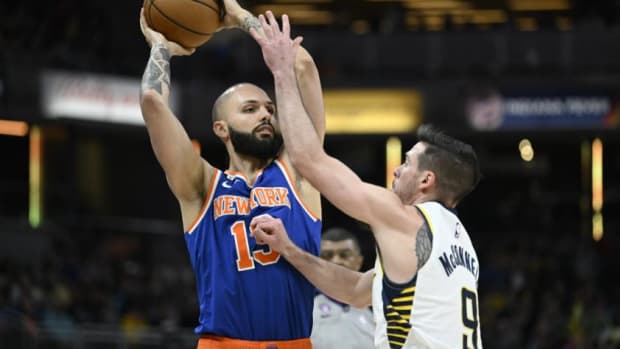 Time will tell if Fournier (in blue) works his way back into the Knicks' rotation